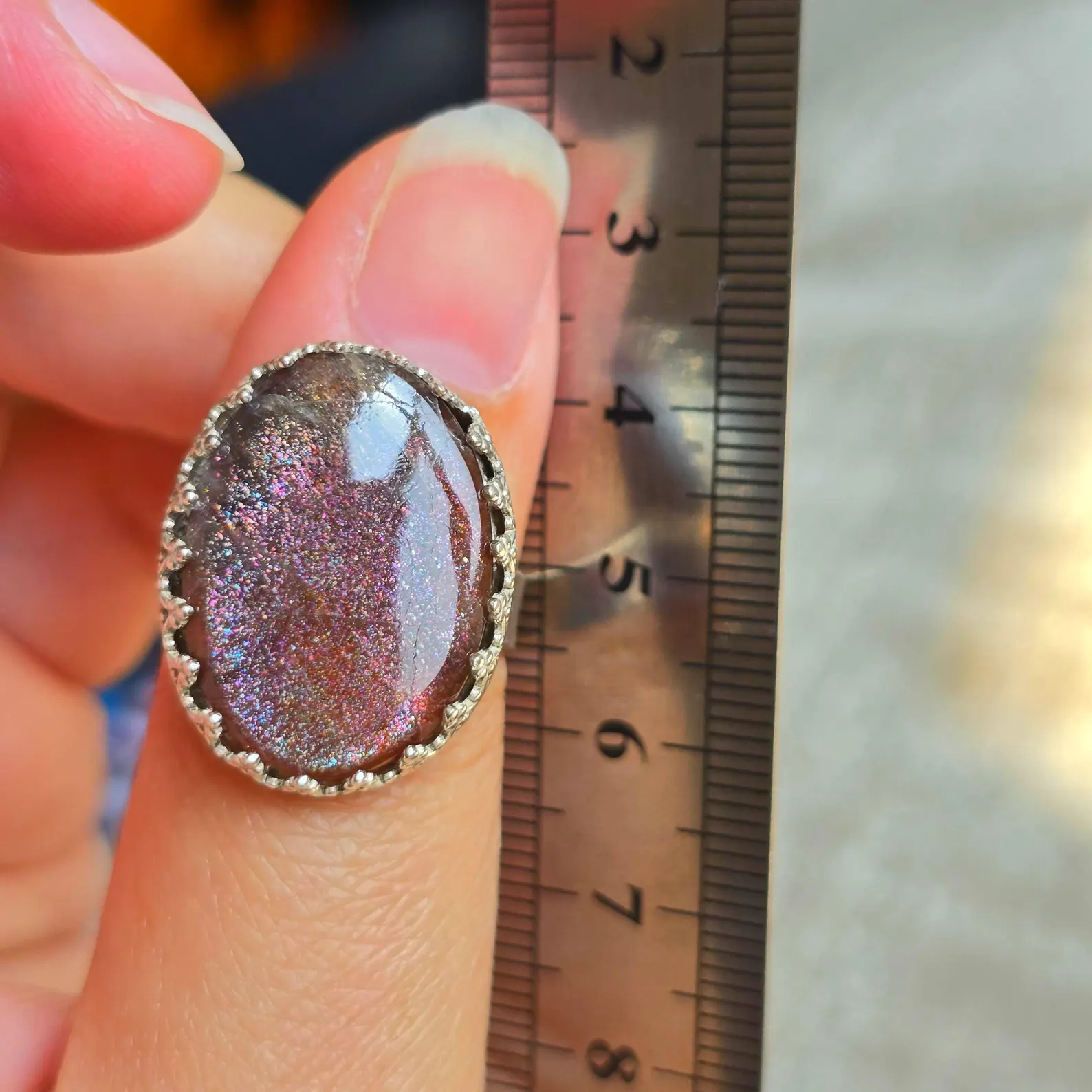  Natural Purple haze ring, Sunstone Lattice Ring  3 thumbnail 8