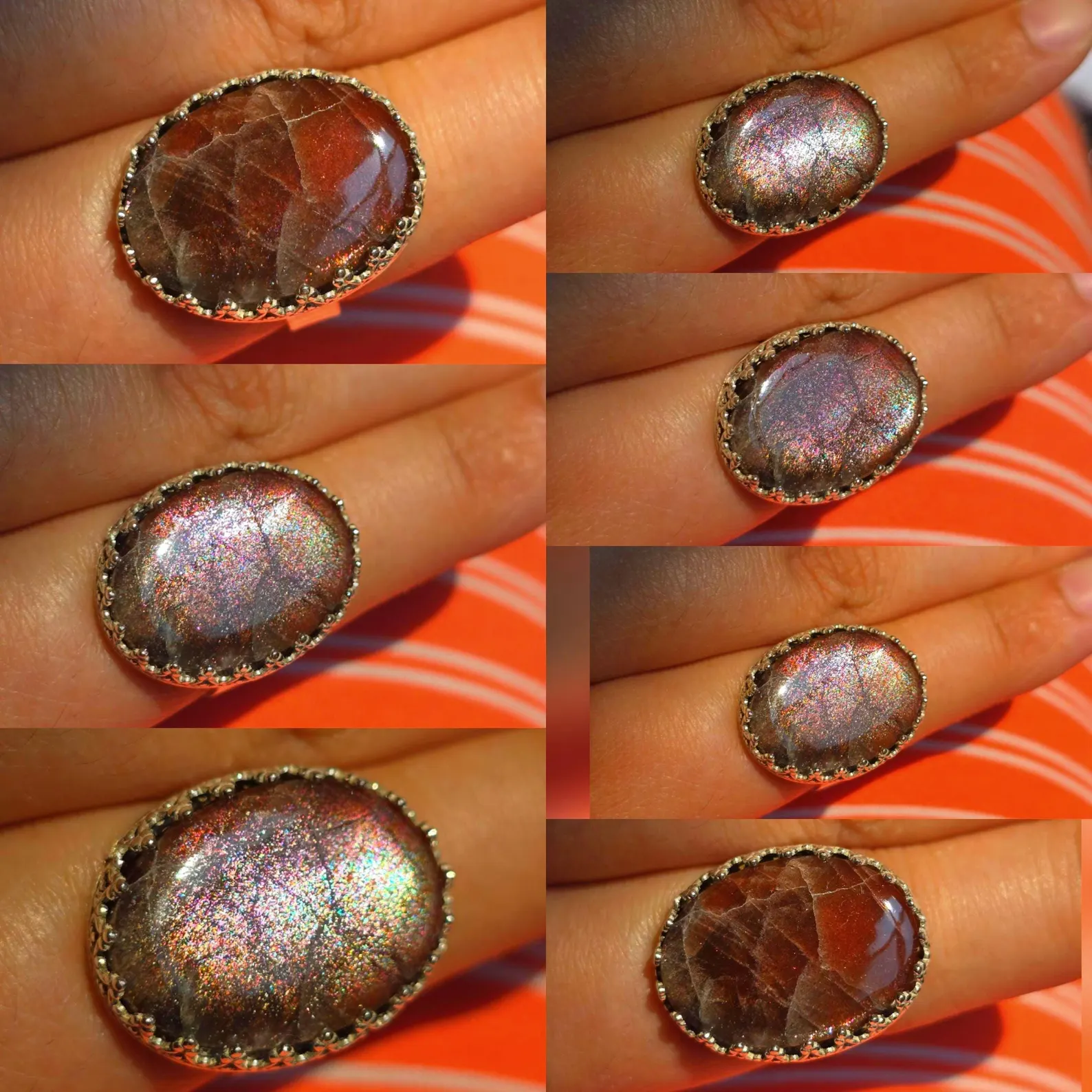  Natural Purple haze ring, Sunstone Lattice Ring  3 thumbnail 4