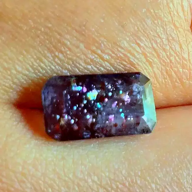 Glimmer - Bloodshot Iolite Ring CUSTOM Iolite Hematite Ring  4