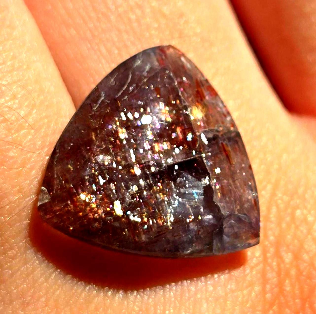 Trilliant shine - Bloodshot Iolite Ring CUSTOM Iolite Hematite Ring 9 thumbnail 6