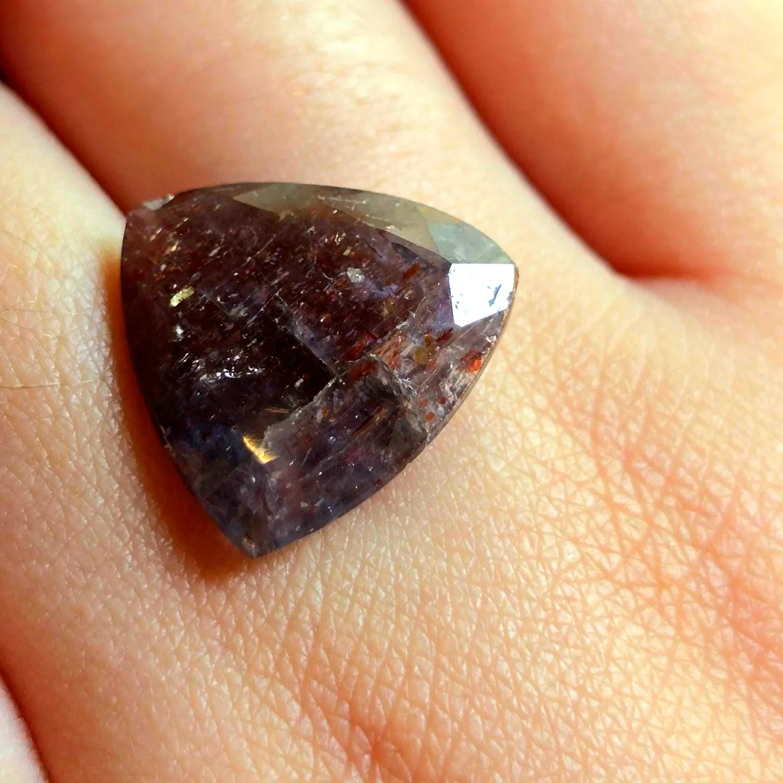 Trilliant shine - Bloodshot Iolite Ring CUSTOM Iolite Hematite Ring 9 thumbnail 7