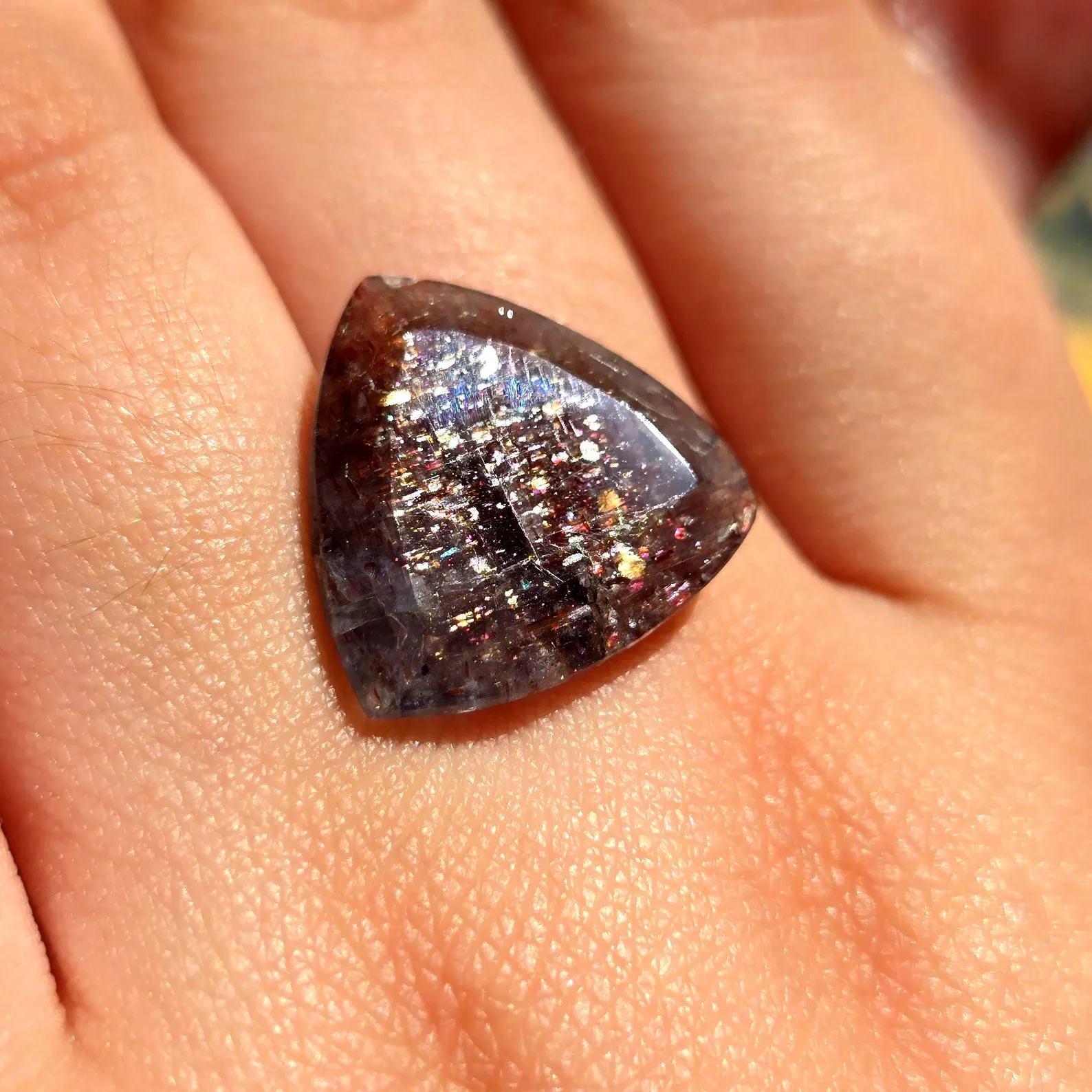 Trilliant shine - Bloodshot Iolite Ring CUSTOM Iolite Hematite Ring 9 thumbnail 8