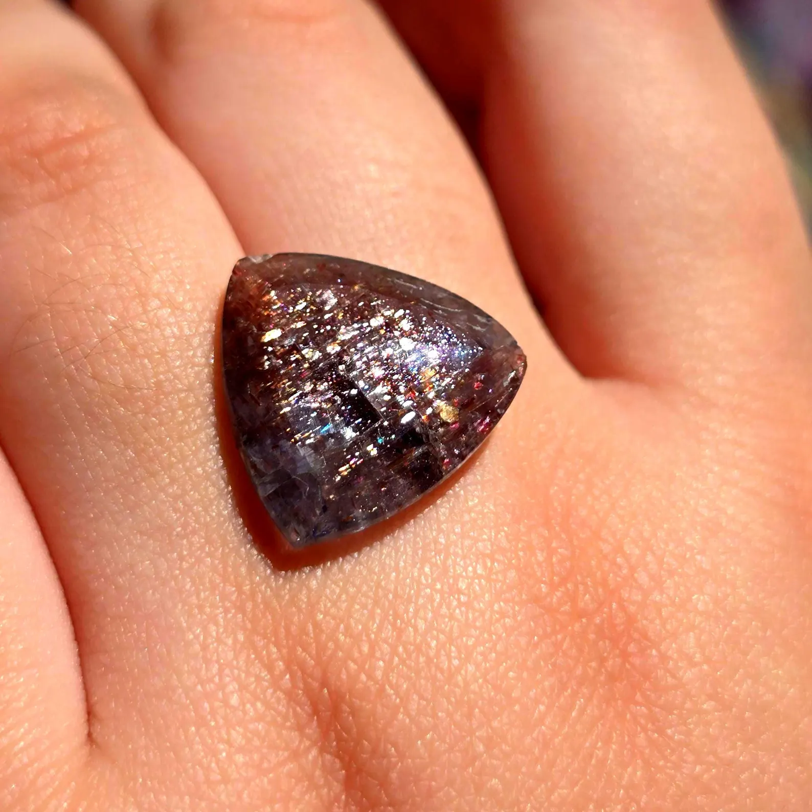 Trilliant shine - Bloodshot Iolite Ring CUSTOM Iolite Hematite Ring 9 thumbnail 9