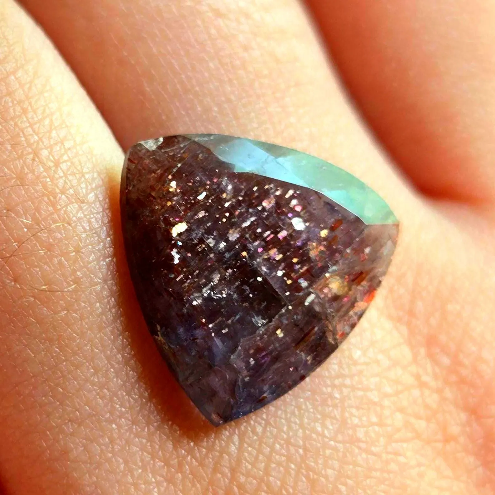 Trilliant shine - Bloodshot Iolite Ring CUSTOM Iolite Hematite Ring 9 thumbnail 10
