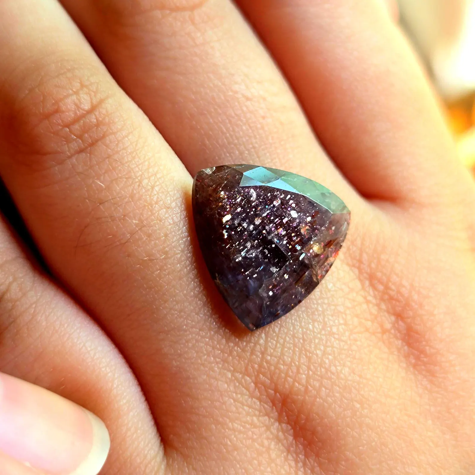 Trilliant shine - Bloodshot Iolite Ring CUSTOM Iolite Hematite Ring 9 thumbnail 11