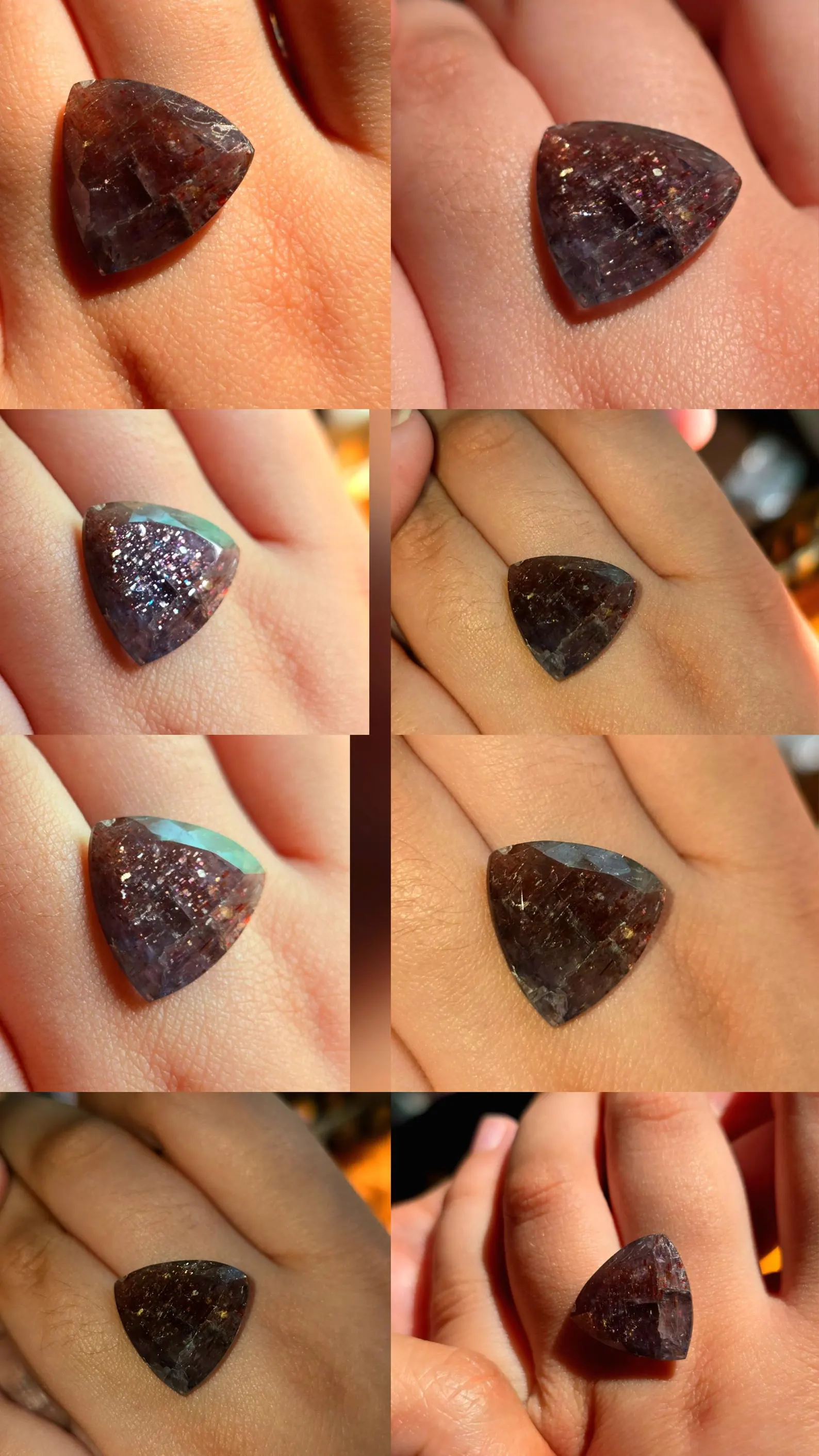 Trilliant shine - Bloodshot Iolite Ring CUSTOM Iolite Hematite Ring 9 thumbnail 13