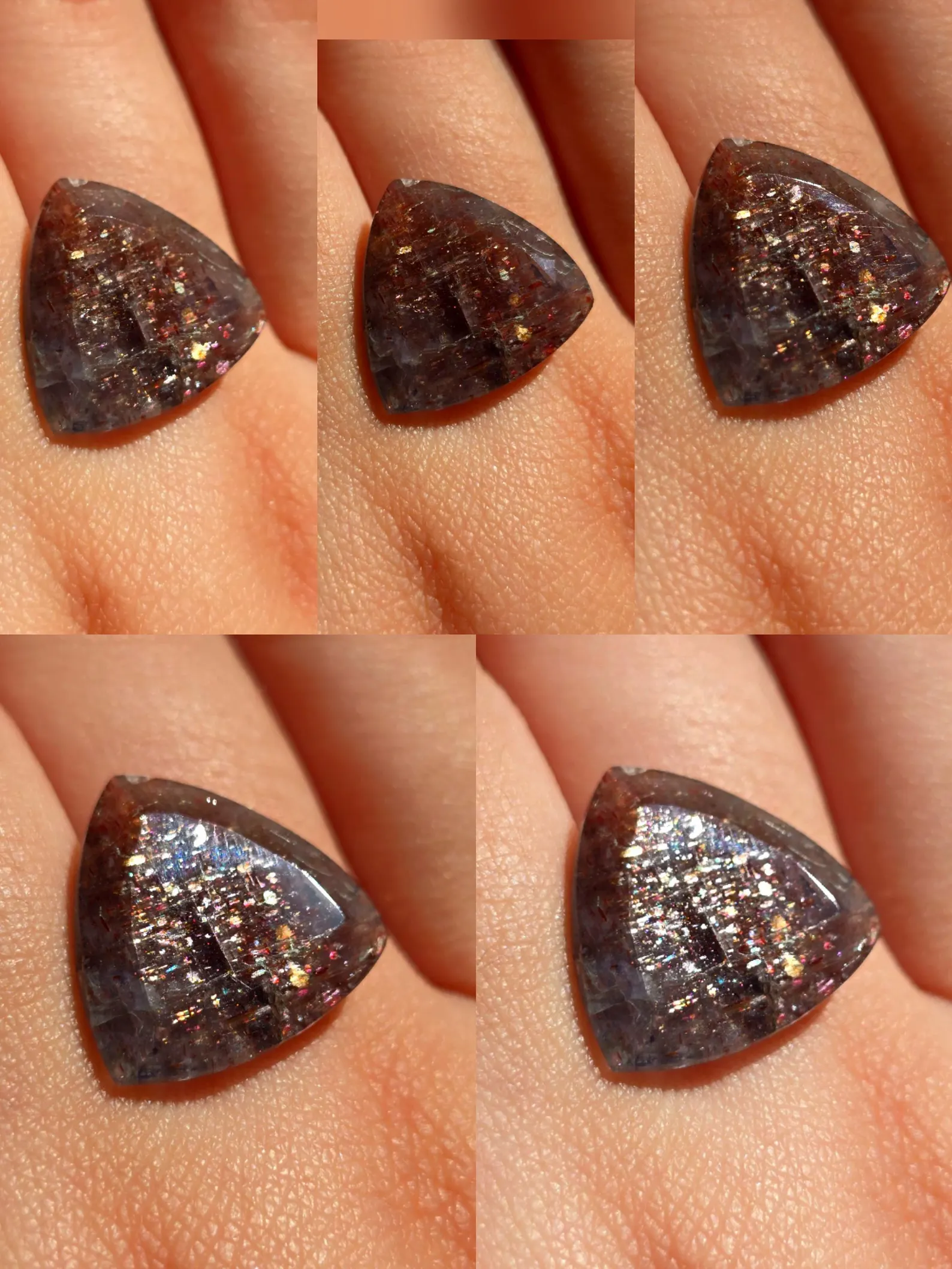Trilliant shine - Bloodshot Iolite Ring CUSTOM Iolite Hematite Ring 9 thumbnail 14