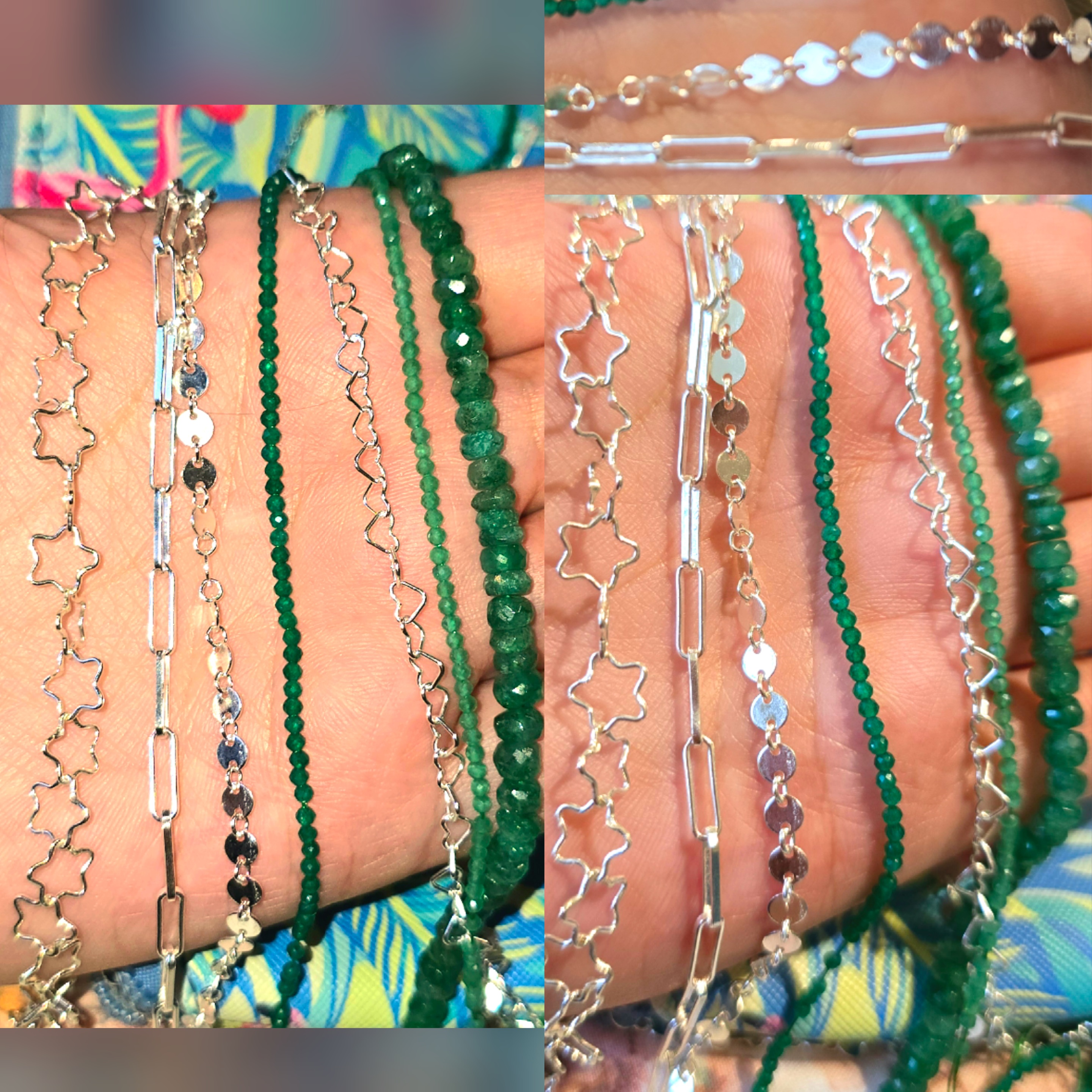 925 silver CHAINS: DISC , STAR , HEART link thumbnail 2