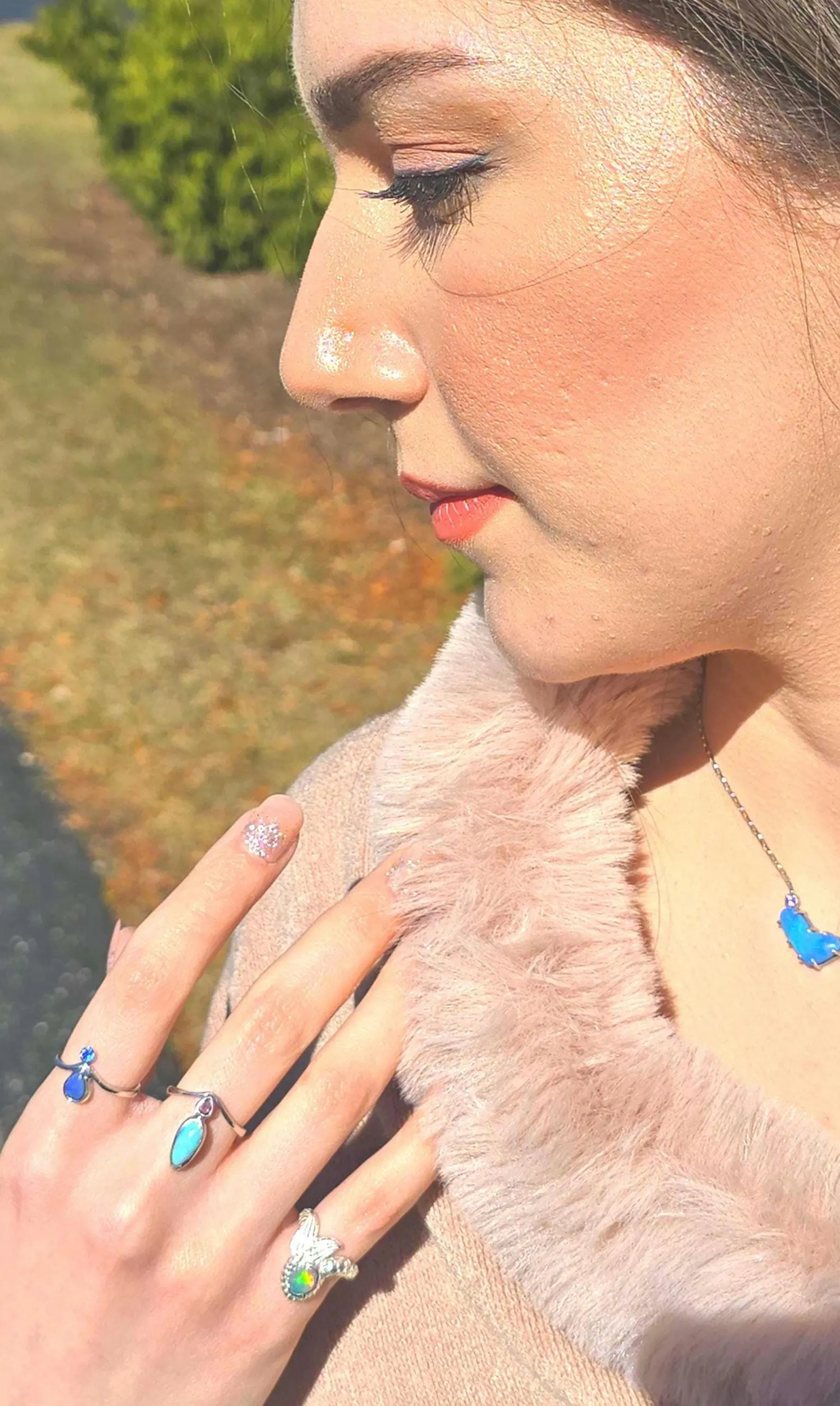 Natural Australian Opal Ring 925 Silver, Mermaid ring Genuine Black Opal Ring Opal Jewelry Unique Women Boho Pinky Midi Stacking ring thumbnail 14