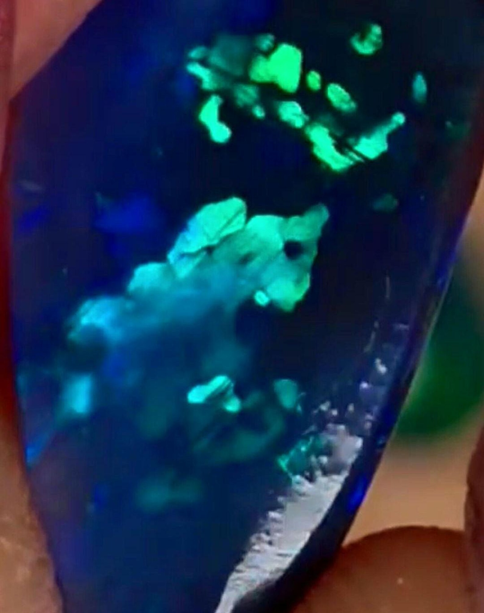 CUSTOM NEON Natural Australian Black Opal Ring Solid Gold,  thumbnail 14
