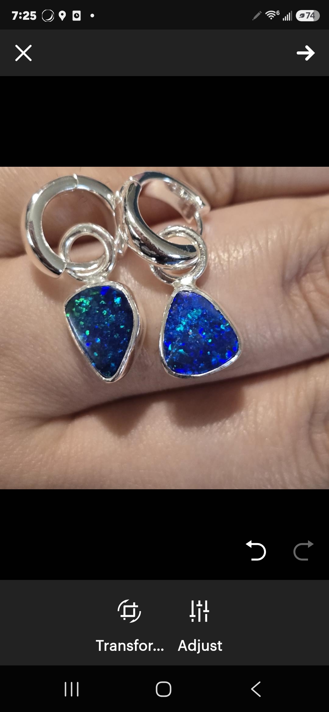 Natural Australian Opal Hoops 925 sterling silver 10 thumbnail 11