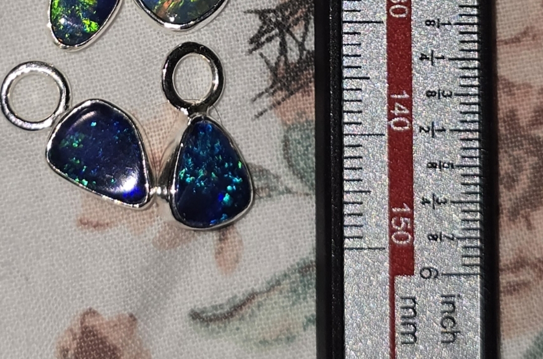 Natural Australian Opal Hoops 925 sterling silver 10 thumbnail 12