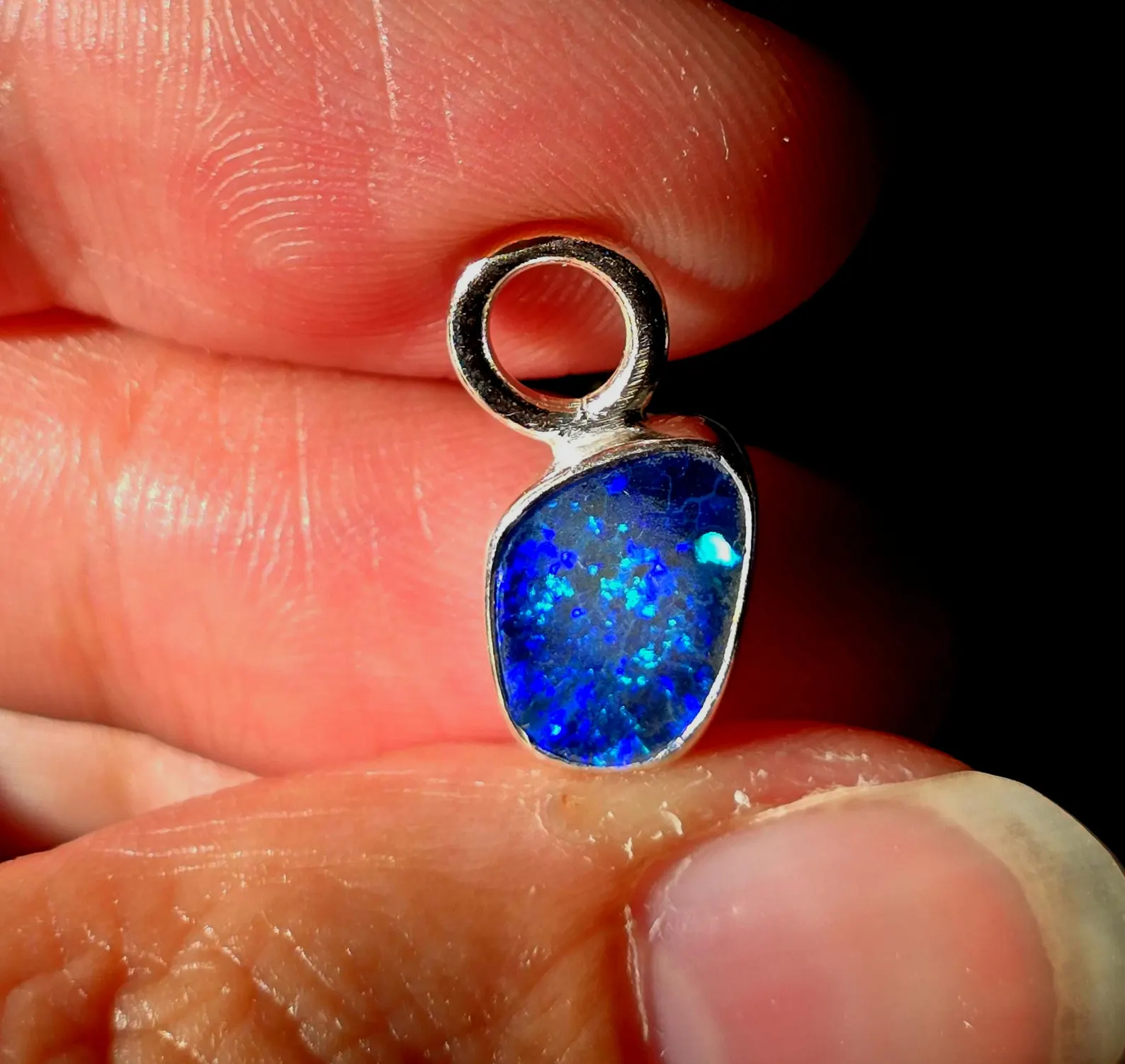 Natural Australian Opal Hoops 925 sterling silver 31 thumbnail 12