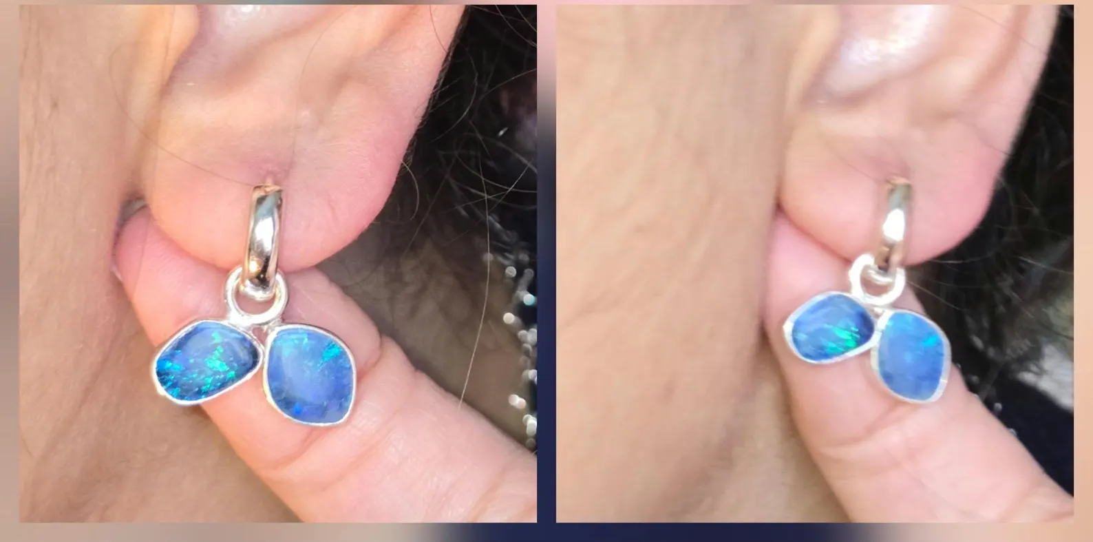 Natural Australian Opal Hoops 925 sterling silver 31 thumbnail 8