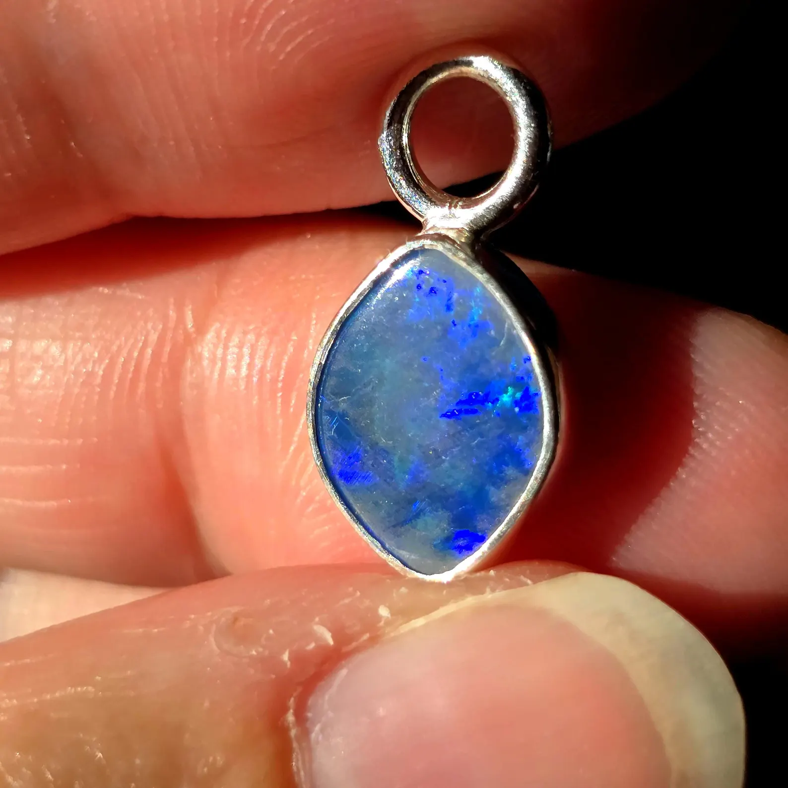 Natural Australian Opal Hoops 925 sterling silver 31 thumbnail 13