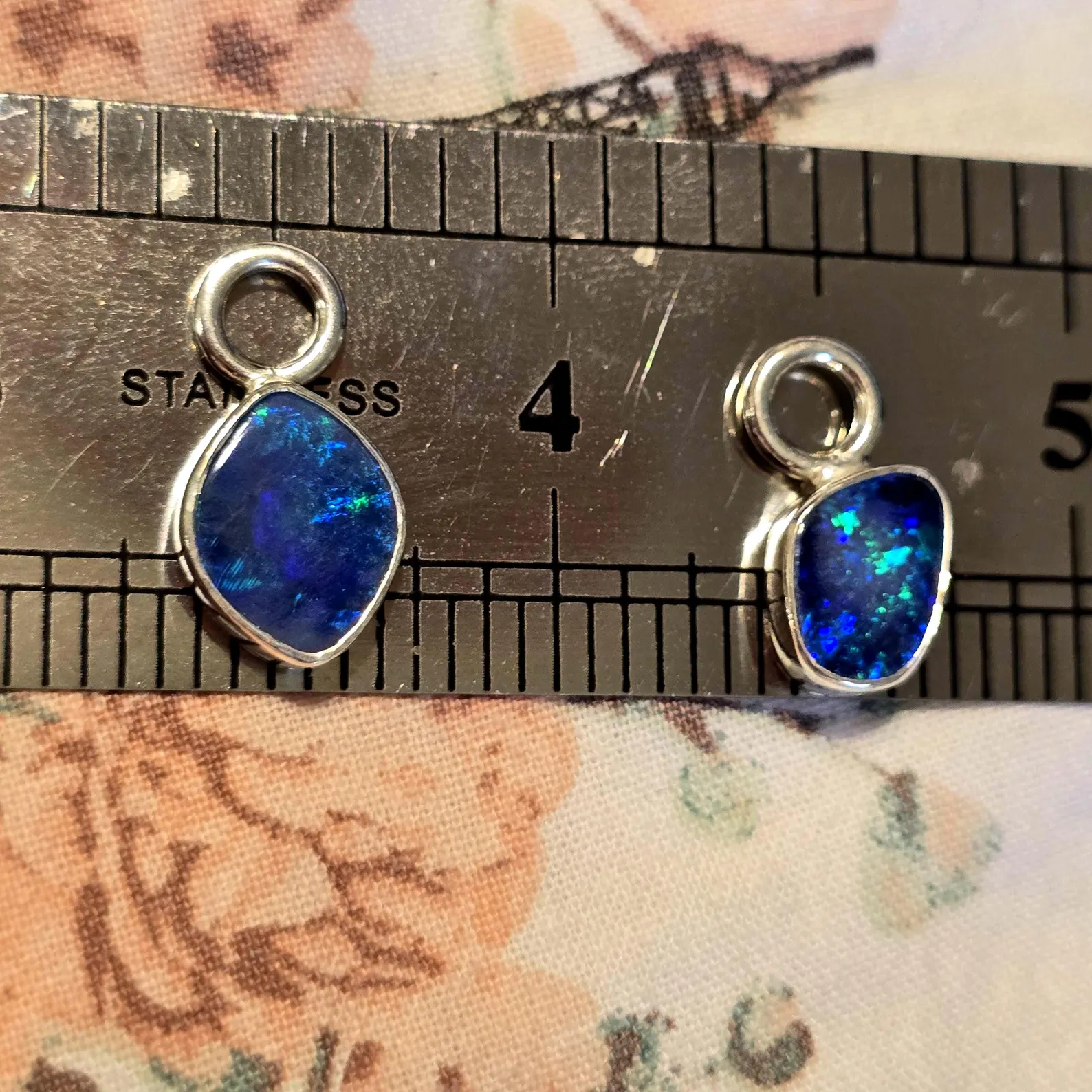 Natural Australian Opal Hoops 925 sterling silver 31 thumbnail 14
