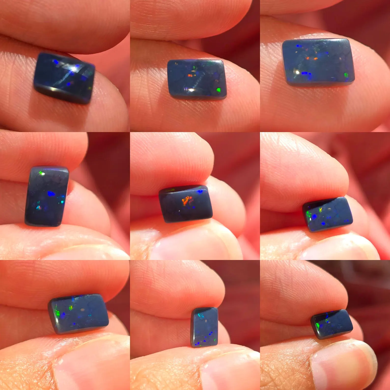 Black Boulder Opals, Custom Natural Australian Opal Ring thumbnail 11