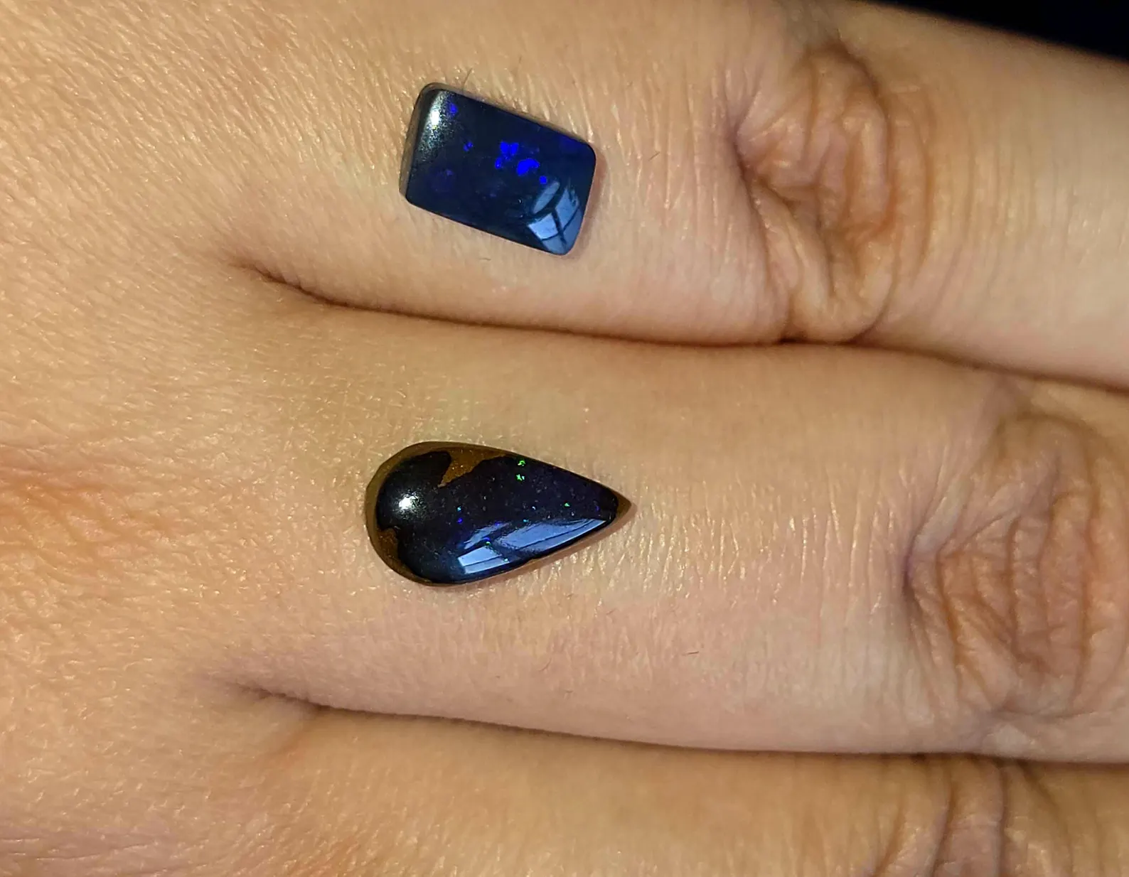 Black Boulder Opals, Custom Natural Australian Opal Ring thumbnail 13