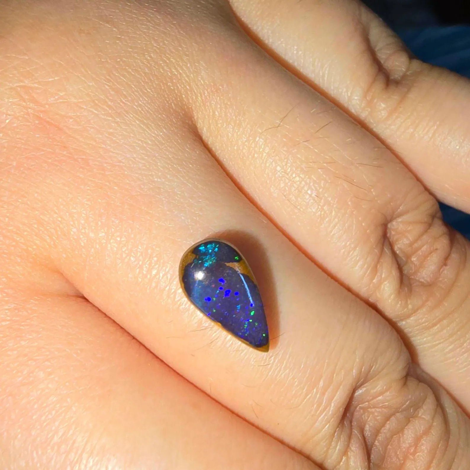 Black Boulder Opals, Custom Natural Australian Opal Ring thumbnail 7