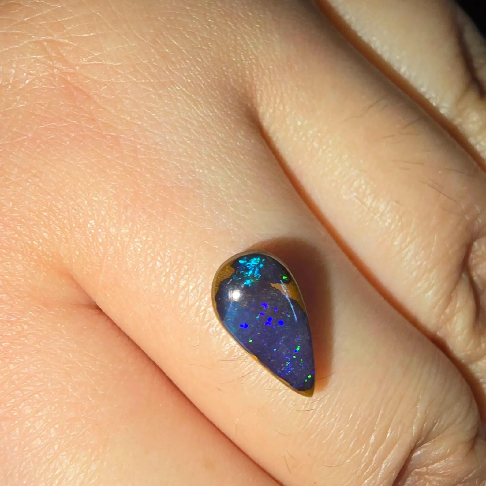 Black Boulder Opals, Custom Natural Australian Opal Ring thumbnail 8