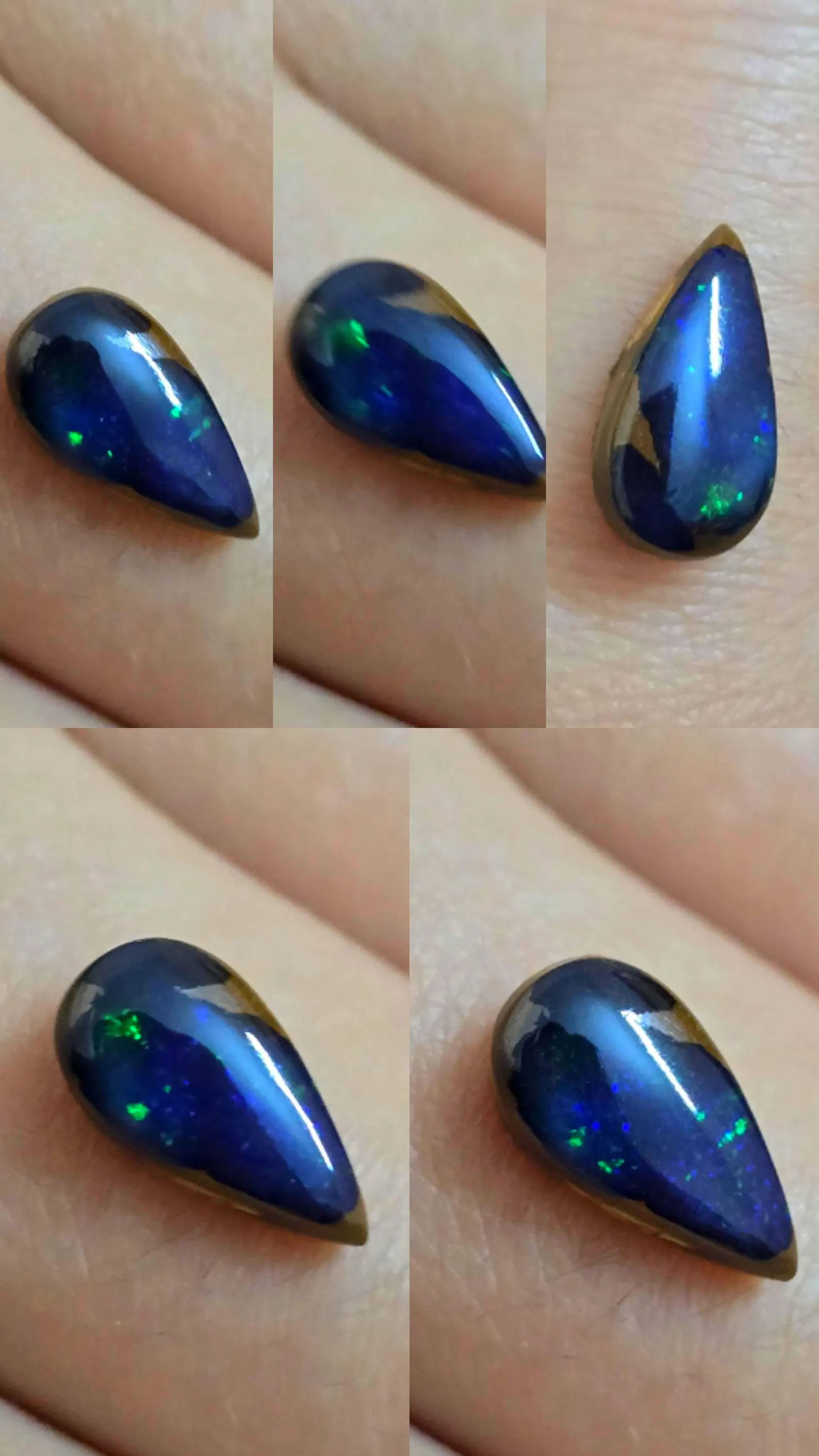 Black Boulder Opals, Custom Natural Australian Opal Ring thumbnail 6