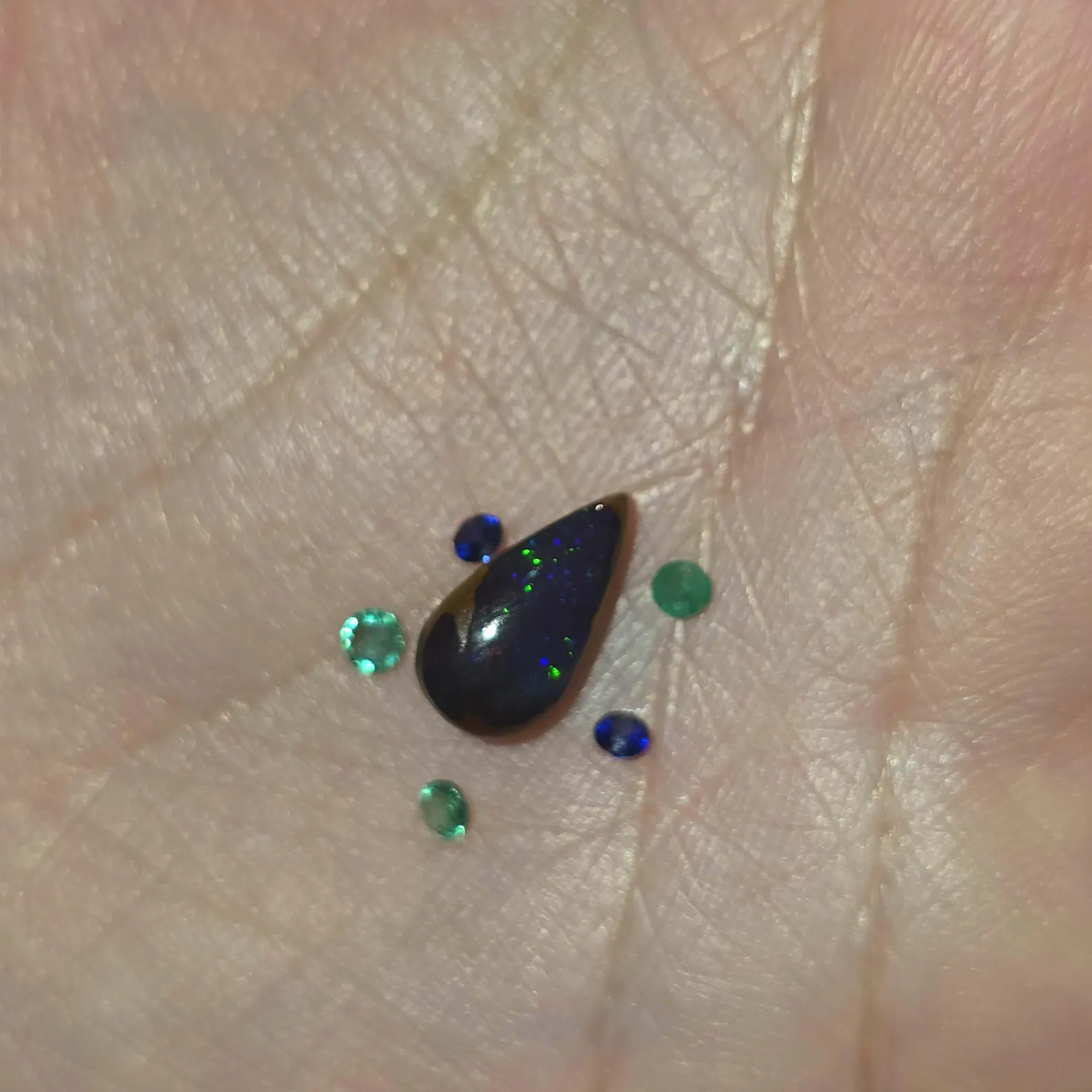Black Boulder Opals, Custom Natural Australian Opal Ring thumbnail 14