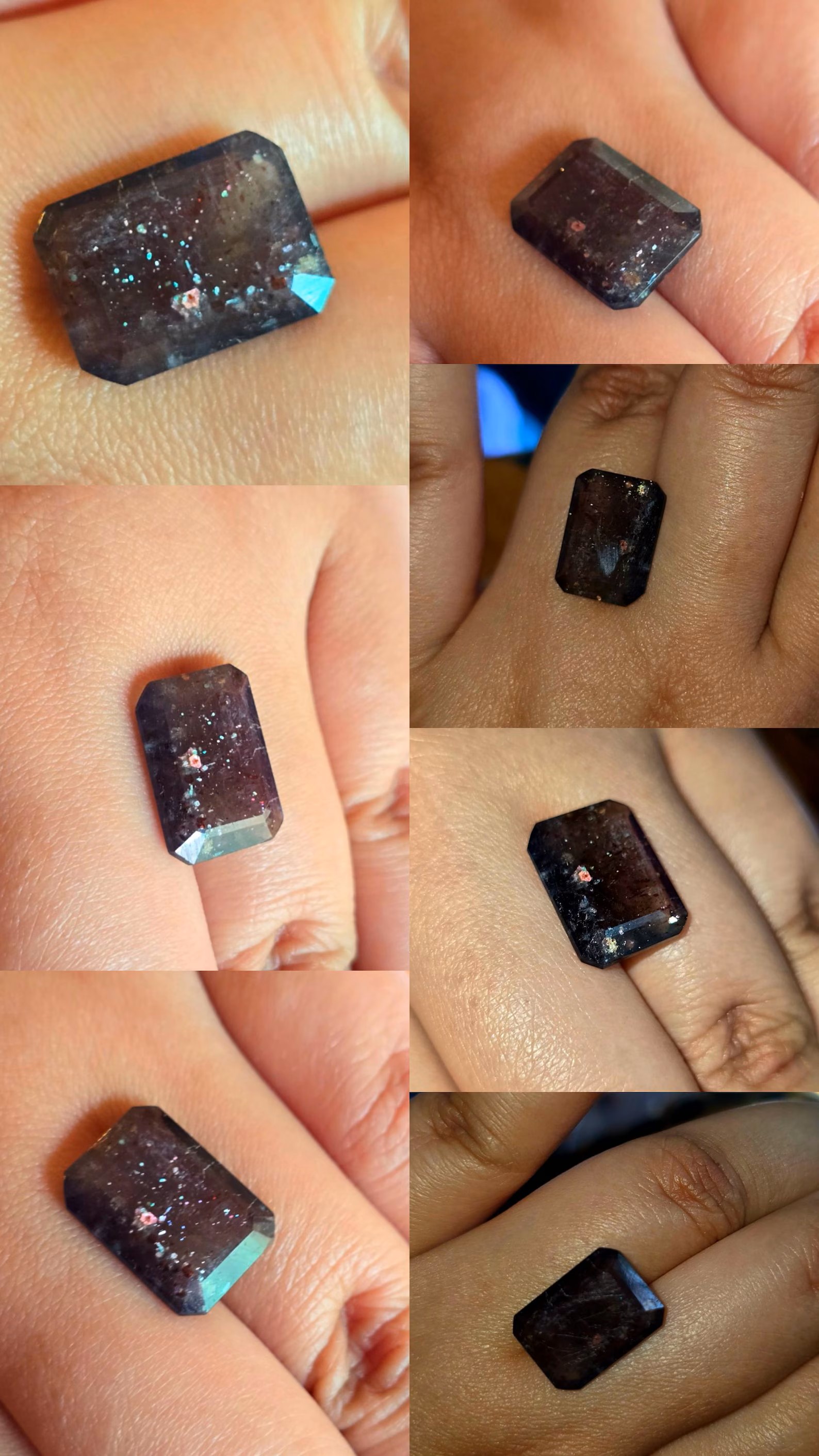  Statement - Bloodshot Iolite Ring CUSTOM Iolite Hematite Ring / bracelet   thumbnail 4