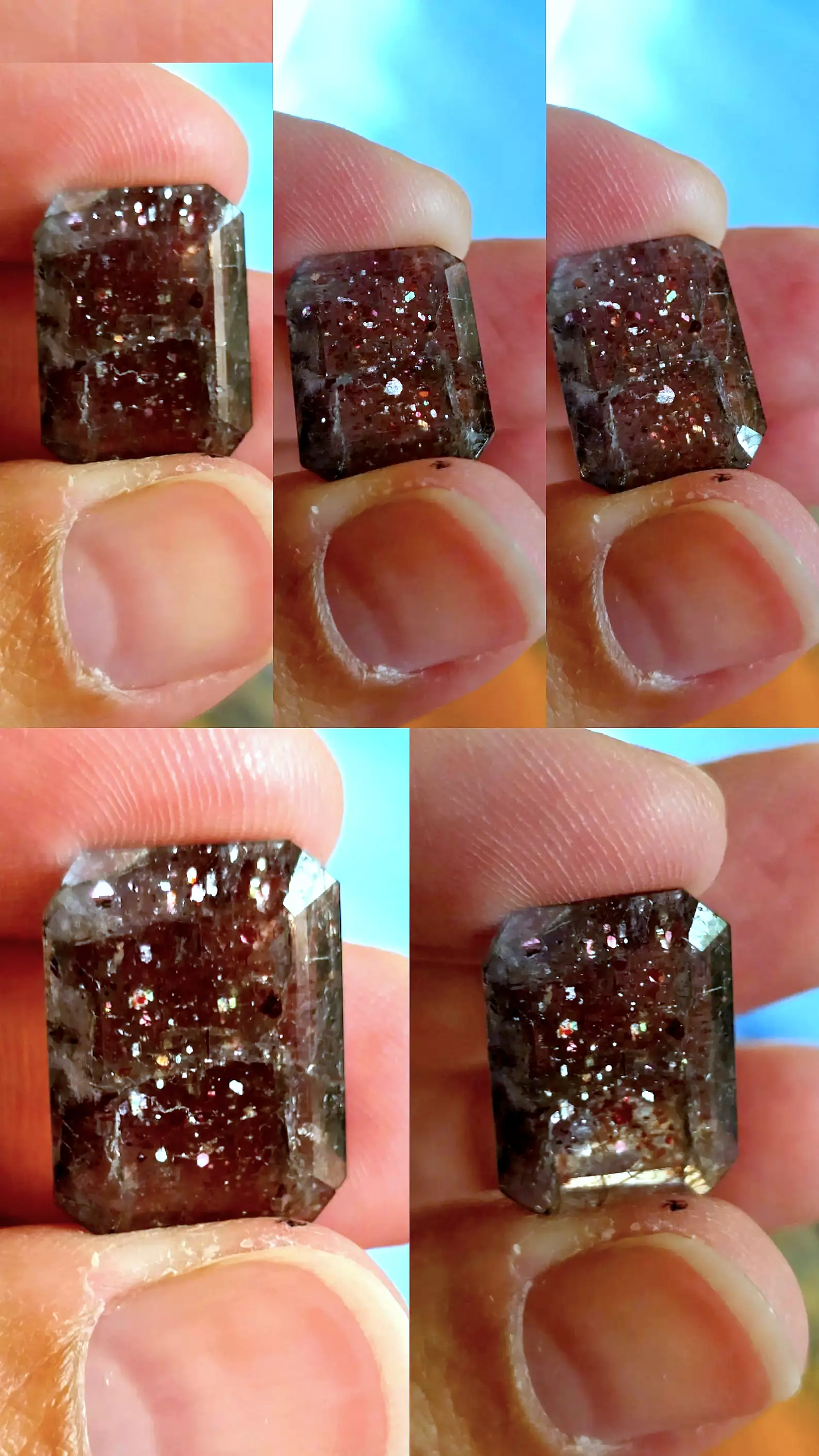  Statement - Bloodshot Iolite Ring CUSTOM Iolite Hematite Ring / bracelet   thumbnail 3