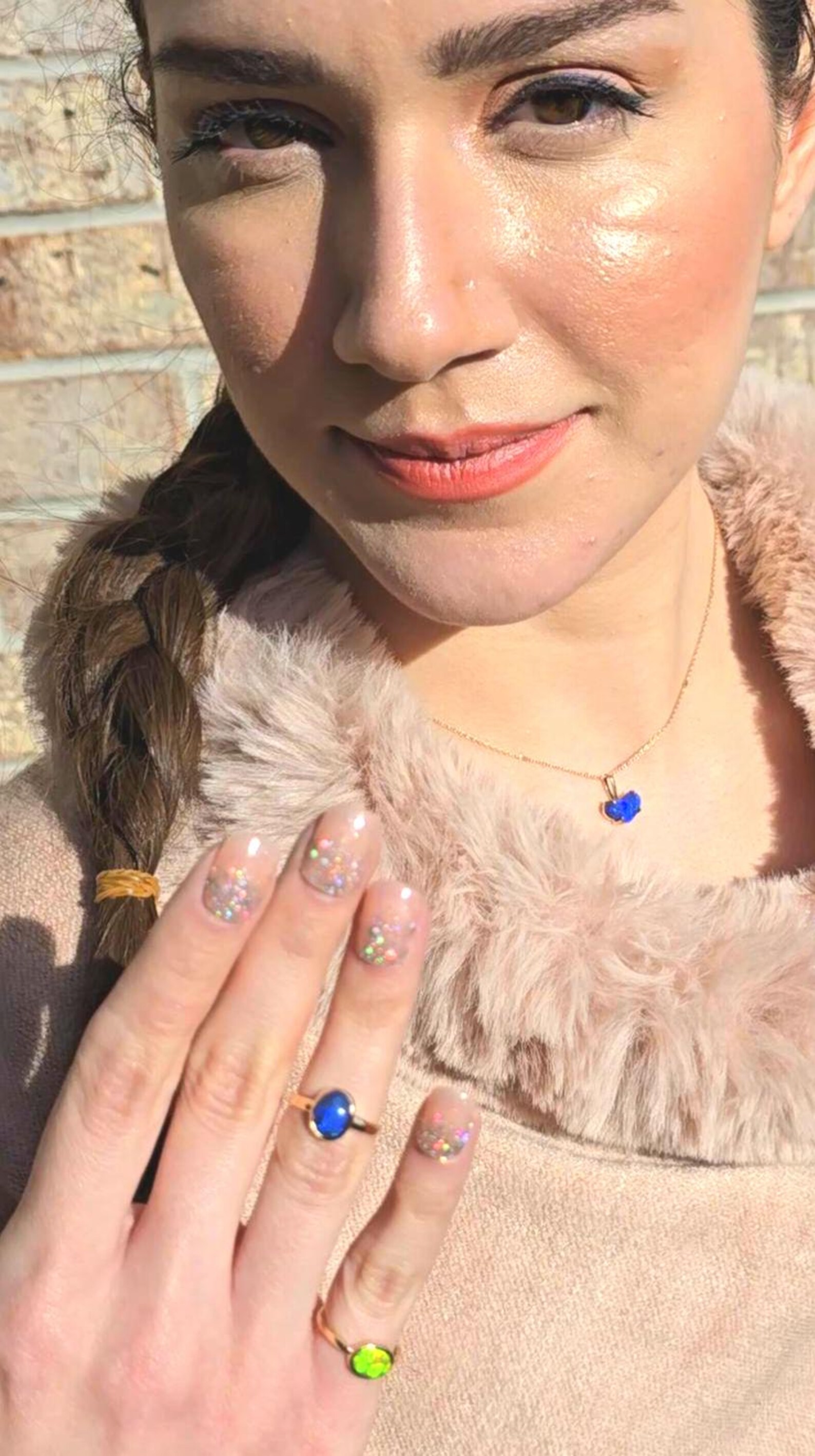 NEON Solid 9k Gold Natural Australian Opal Ring Size 4, Genuine Black Opal Ring, Fine Gold Opal Ring Jewelry Birthstone Engagement ring thumbnail 7