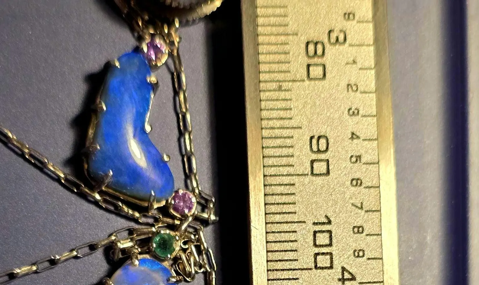 Natural Australian Opal Heart Necklace, Emerald 925 Silver Blue Opal Pendant, Genuine Opal Jewelry October Birthstone Women Rare dainty Teal thumbnail 19