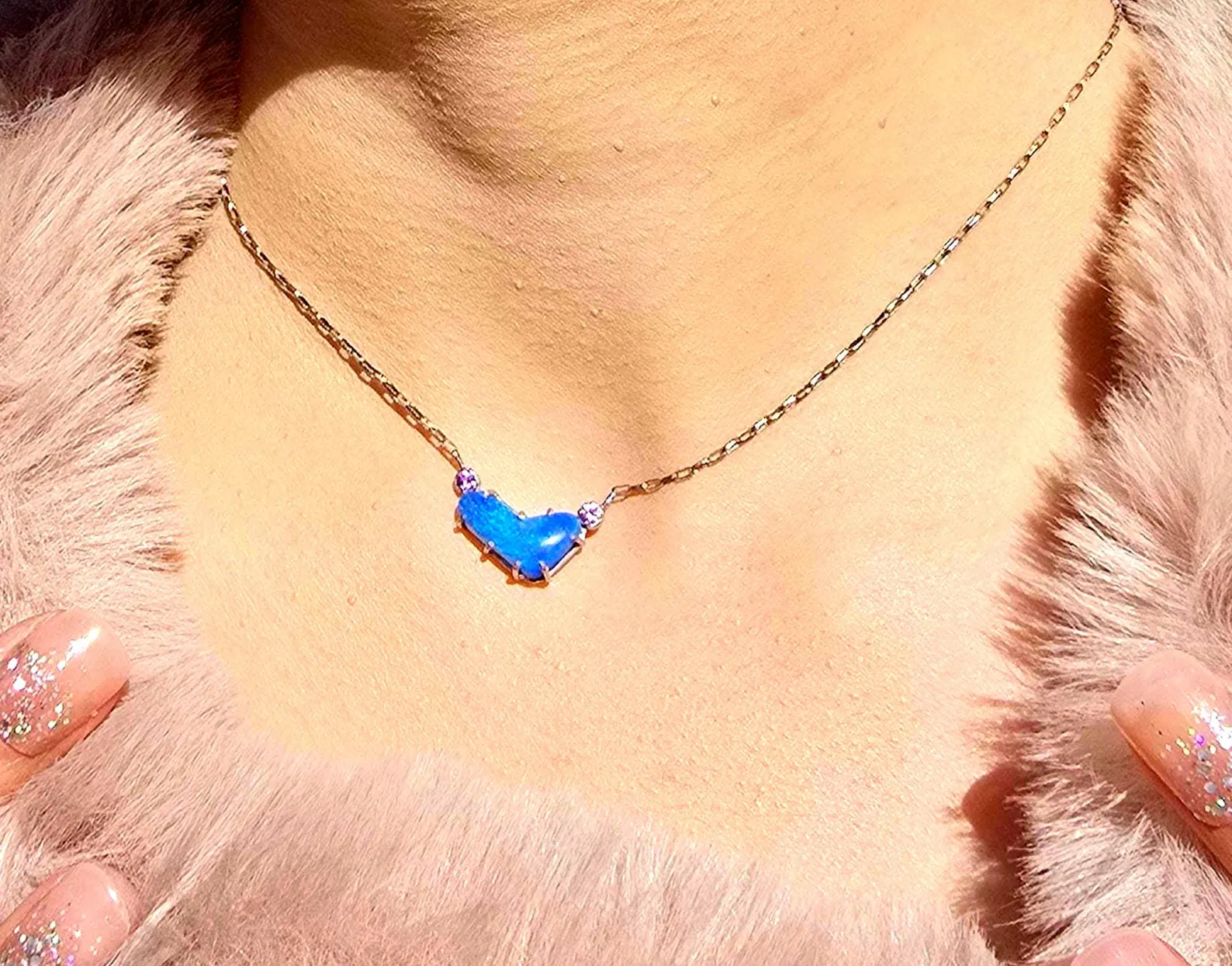 Natural Australian Opal Heart Necklace, Emerald 925 Silver Blue Opal Pendant, Genuine Opal Jewelry October Birthstone Women Rare dainty Teal thumbnail 14