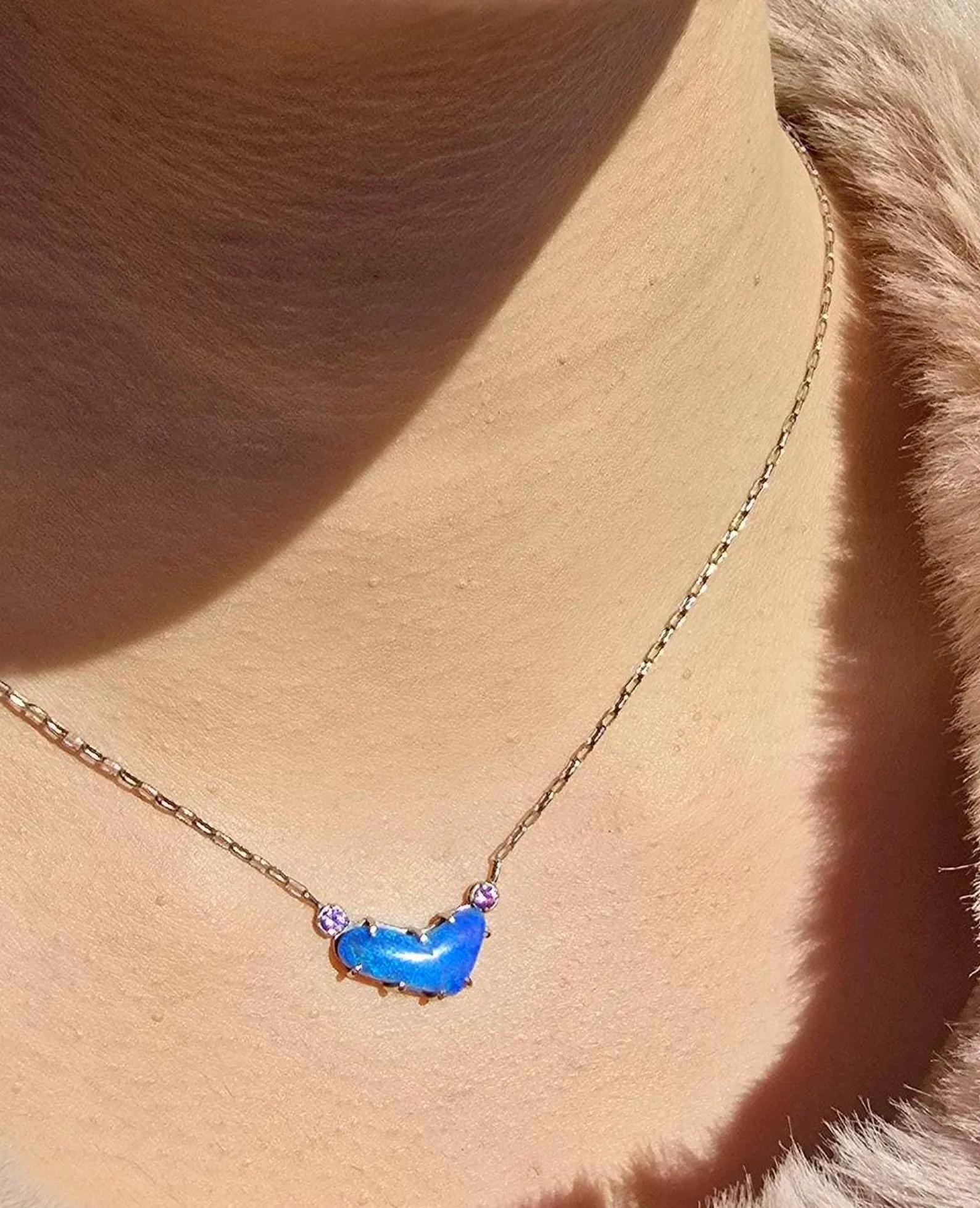 Natural Australian Opal Heart Necklace, Emerald 925 Silver Blue Opal Pendant, Genuine Opal Jewelry October Birthstone Women Rare dainty Teal thumbnail 10