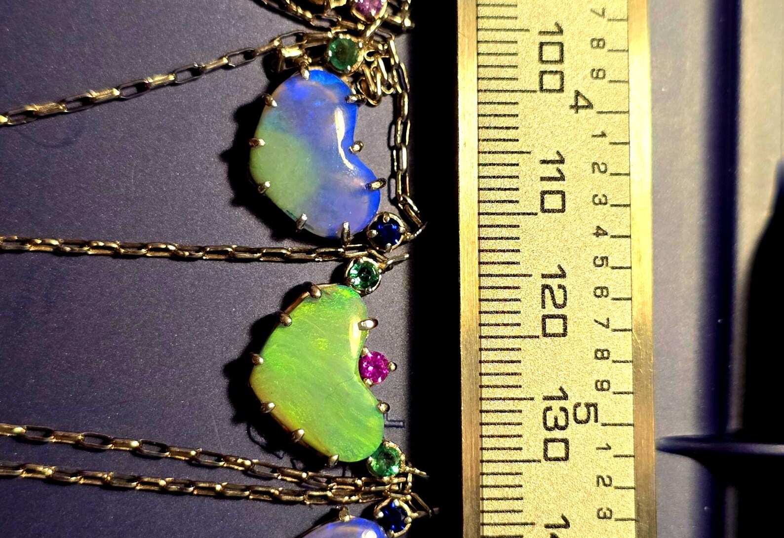 Natural Australian Opal Heart Necklace, Emerald Sapphire 925 Silver Blue Opal Pendant, Genuine Opal Jewelry Birthstone Women Lavender Purple thumbnail 11
