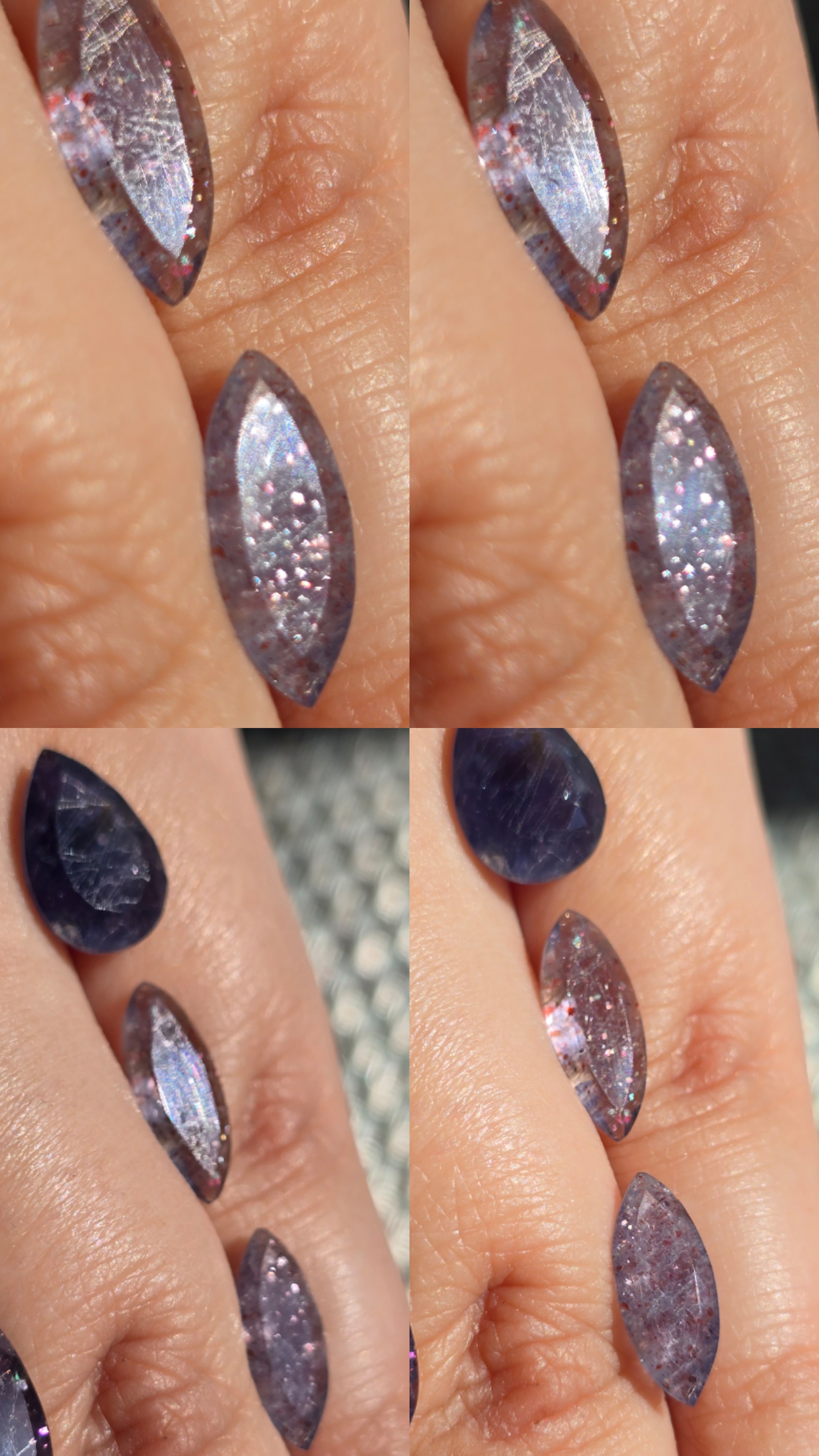 3 beauties -Bloodshot Iolite Ring CUSTOM Iolite Hematite Ring Marquise  thumbnail 7