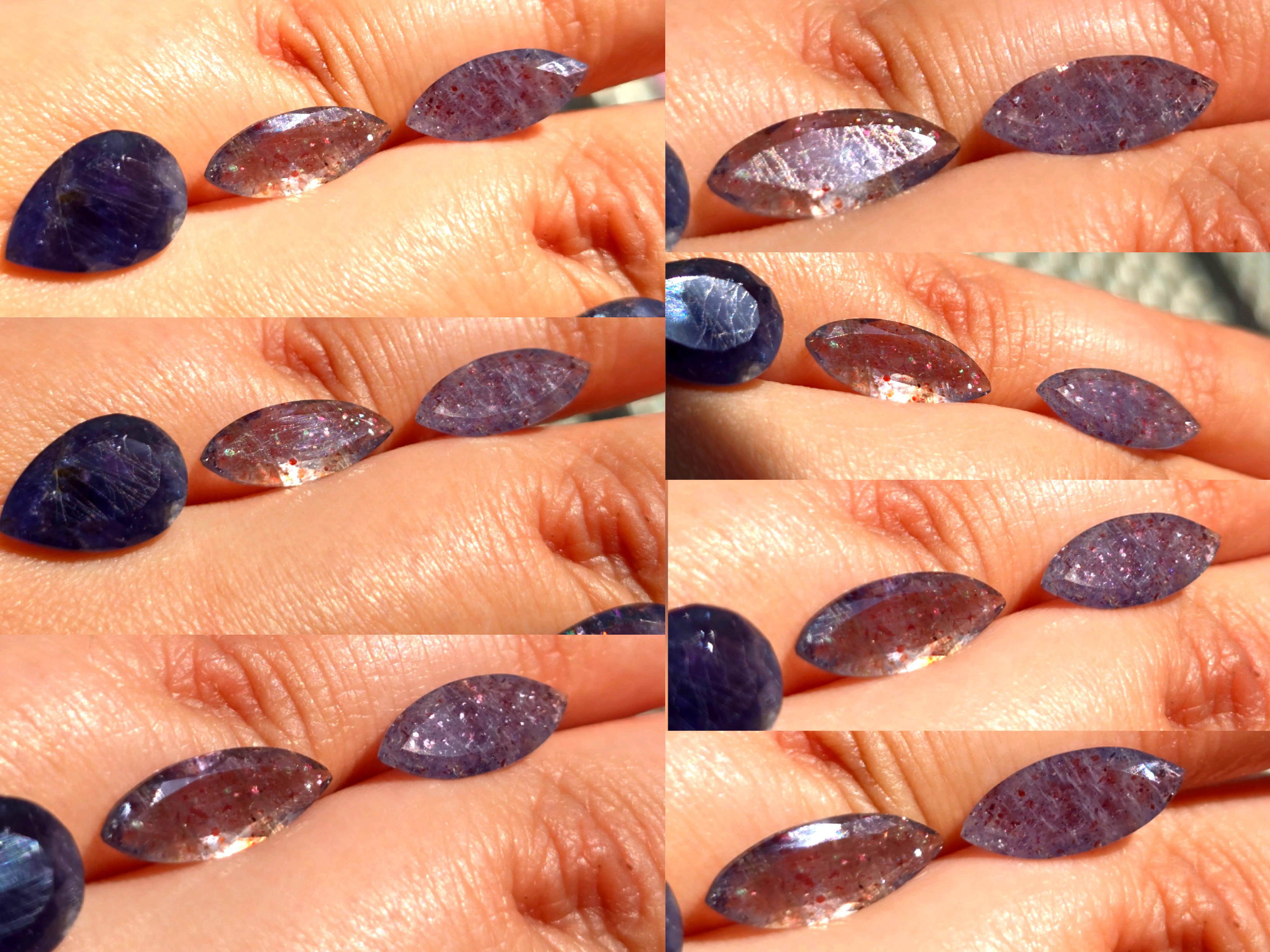 3 beauties -Bloodshot Iolite Ring CUSTOM Iolite Hematite Ring Marquise  thumbnail 10